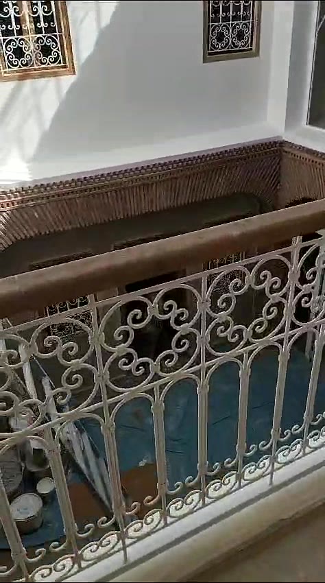 Garde-corps en fer forgé autour du patio