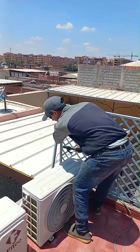 Claustras de terrasse avec vue sur Marrakech